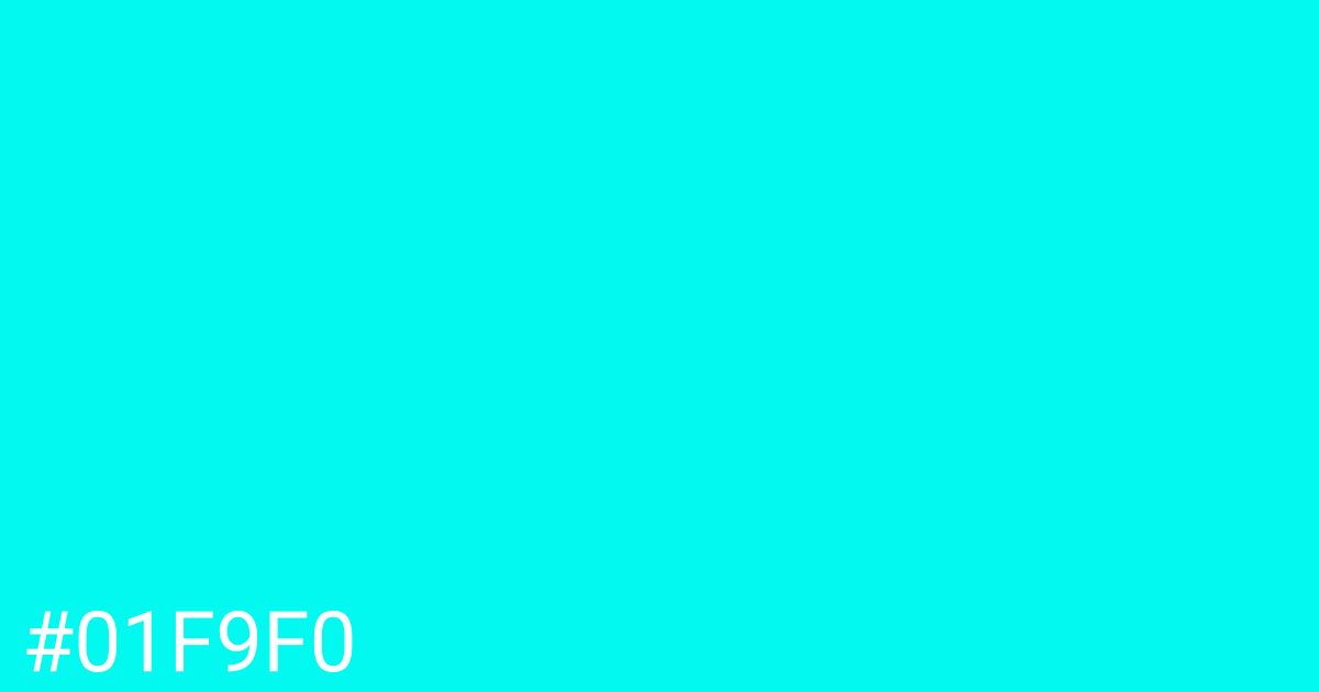 Hex color #01f9f0 graphic