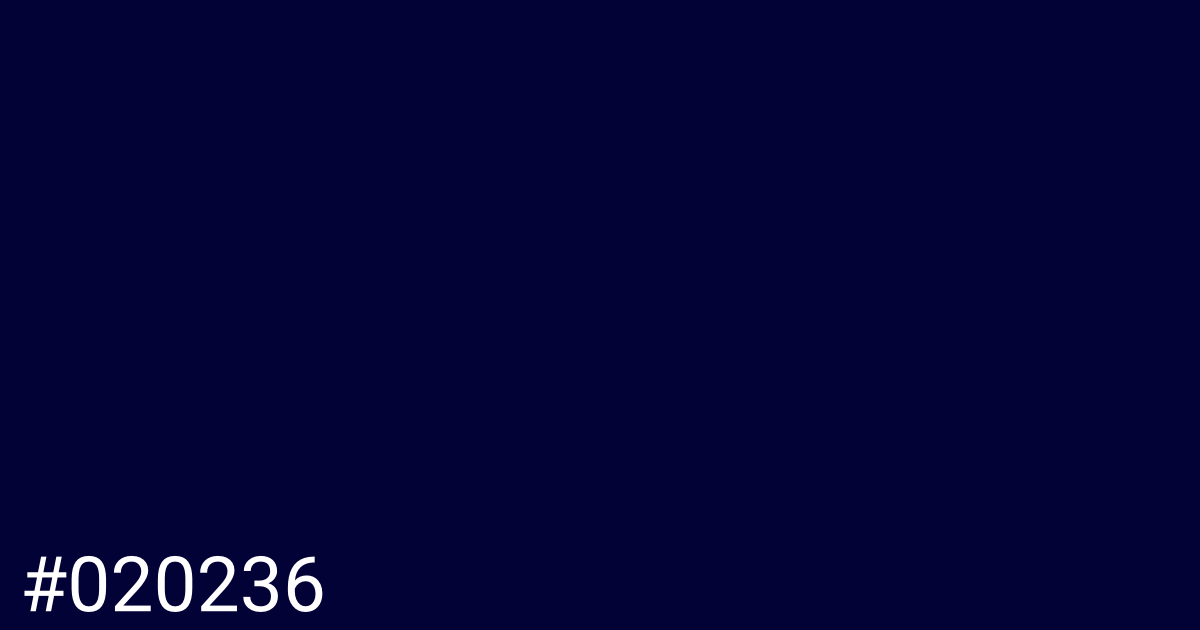 Hex color #020236 graphic
