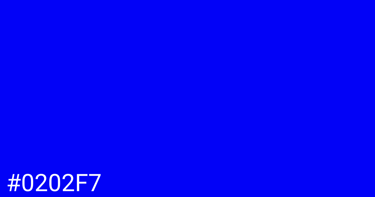 Hex color #0202f7 graphic