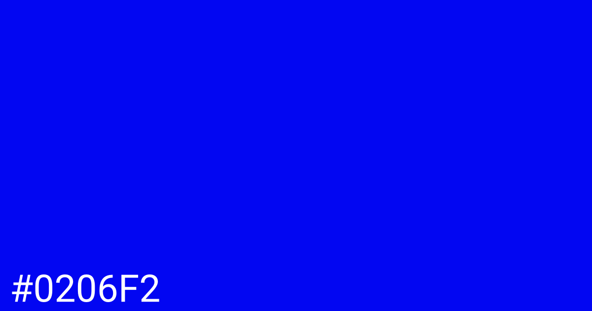 Hex color #0206f2 graphic