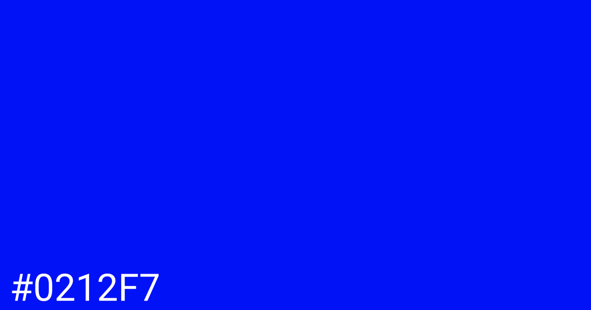 Hex color #0212f7 graphic