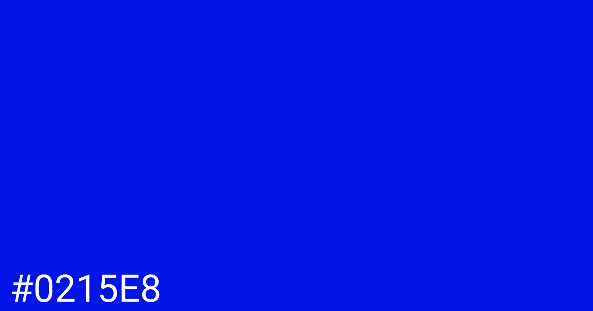 Hex color #0215e8 graphic