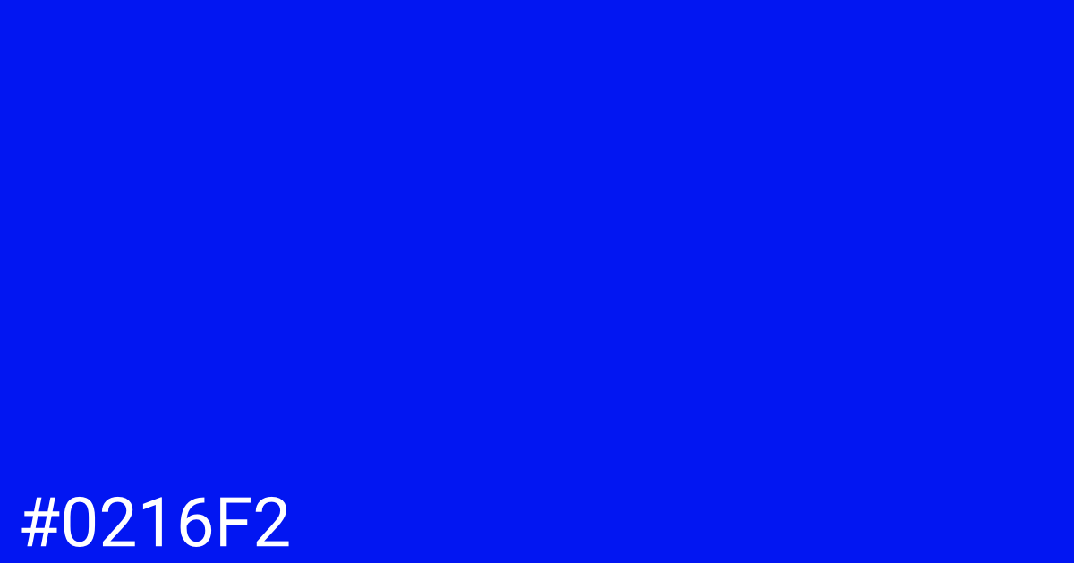 Hex color #0216f2 graphic