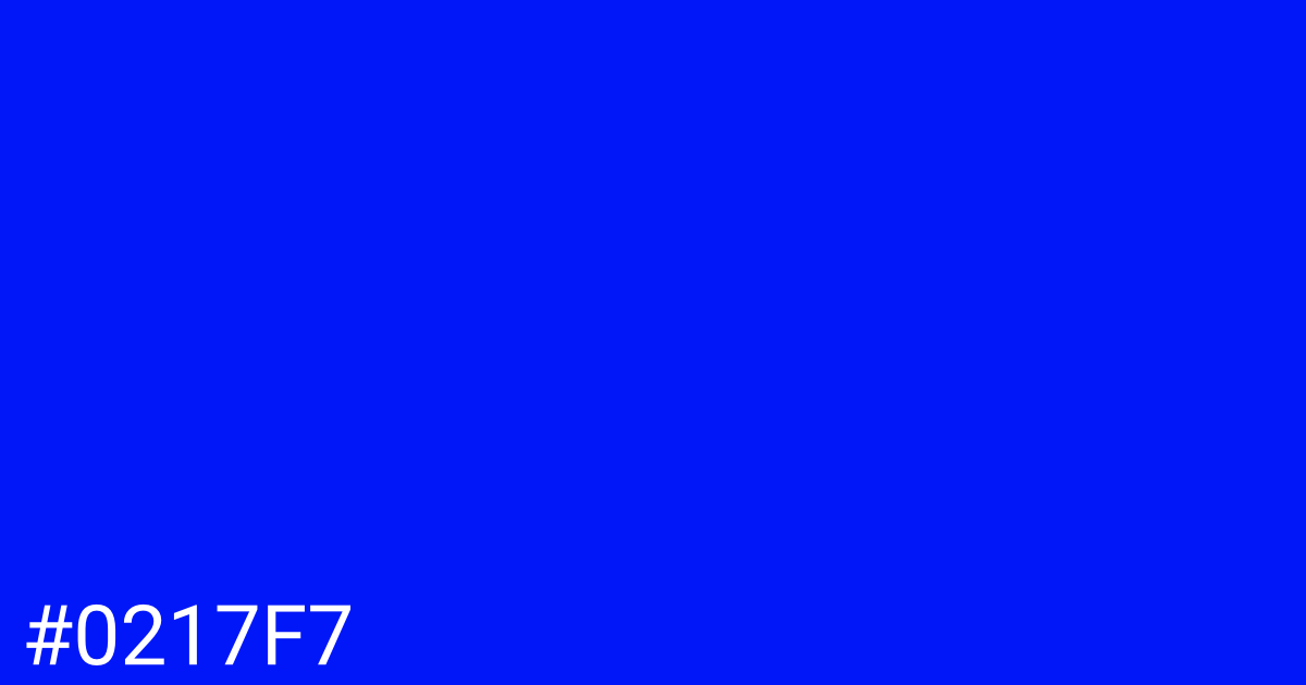 Hex color #0217f7 graphic