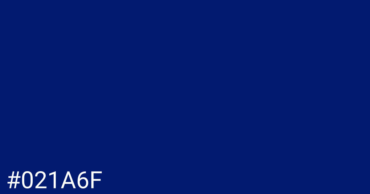 Hex color #021a6f graphic