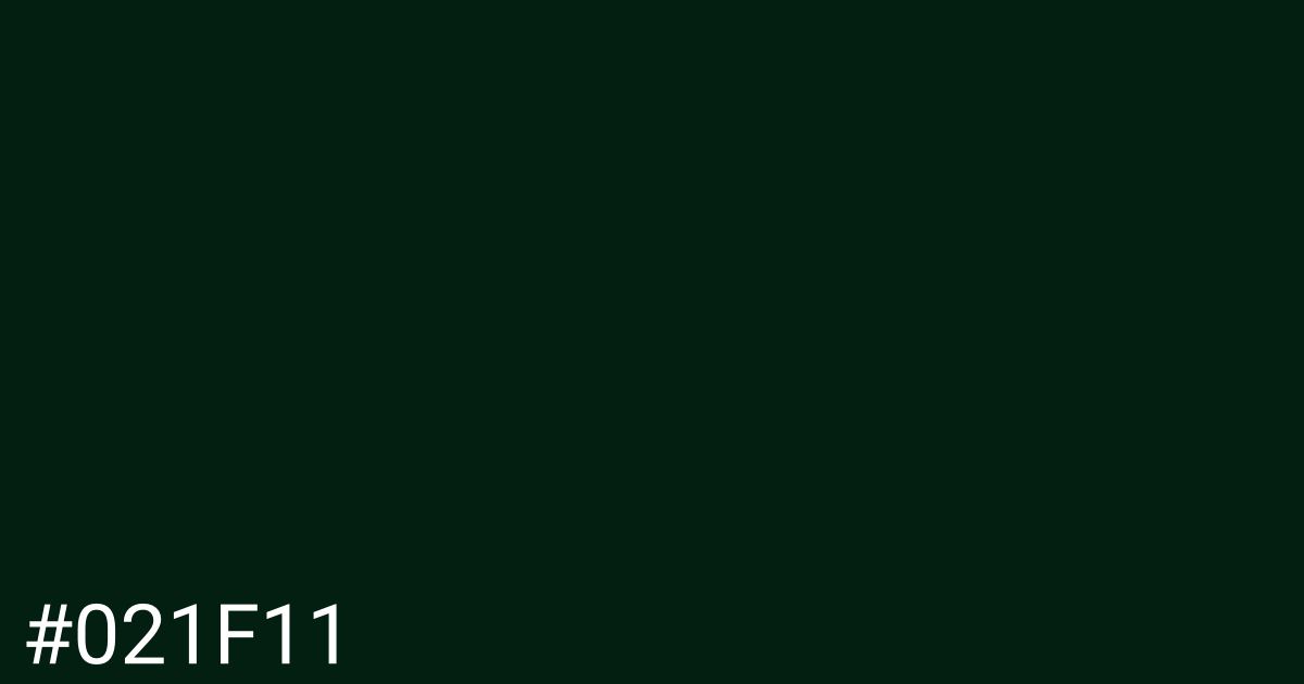 Hex color #021f11 graphic