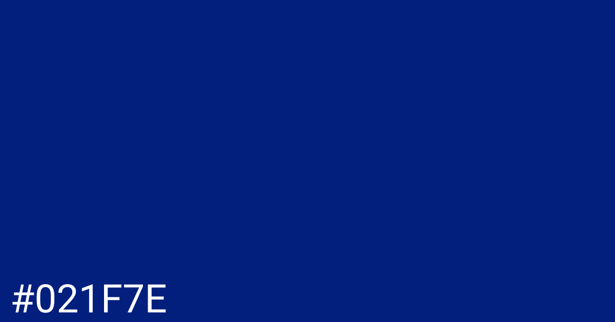 Hex color #021f7e graphic