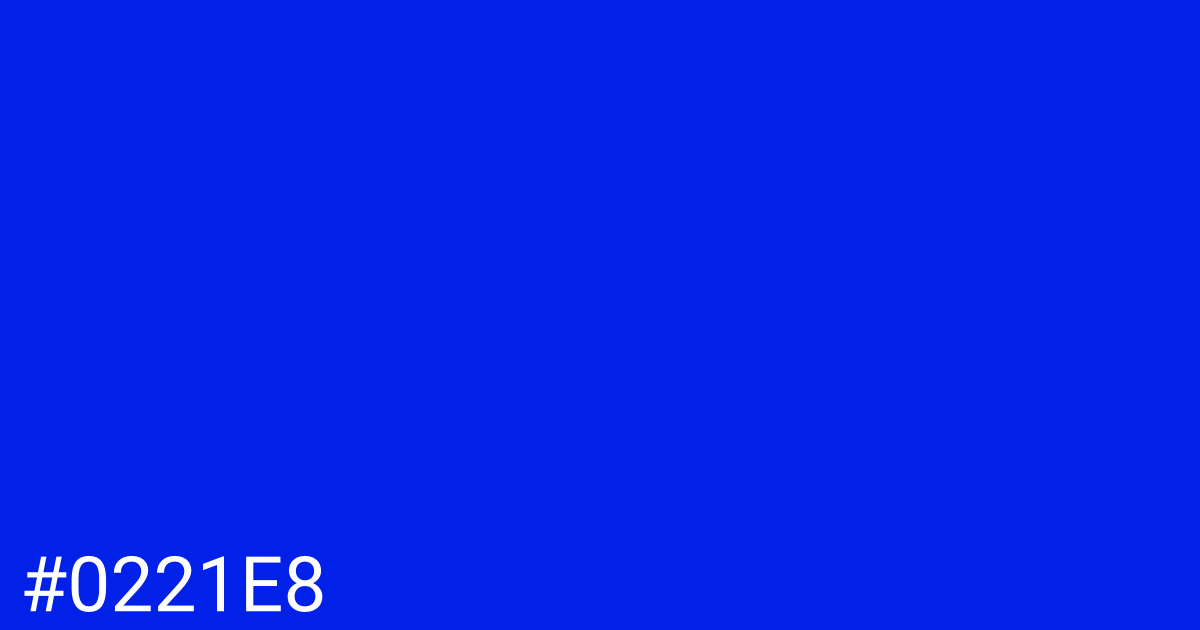 Hex color #0221e8 graphic