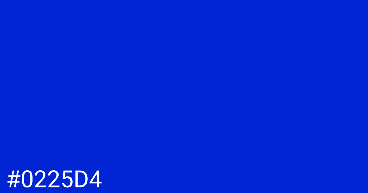 Hex color #0225d4 graphic