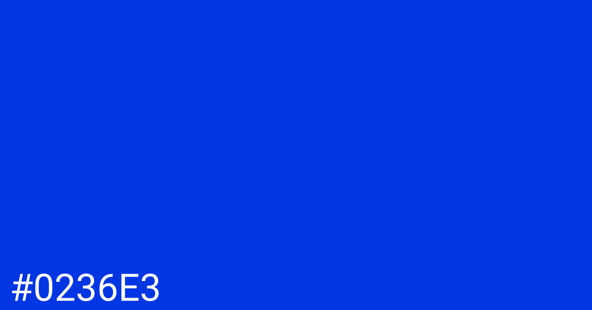 Hex color #0236e3 graphic