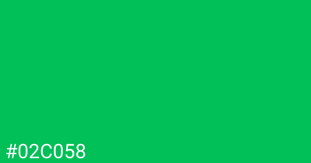 Hex color #02c058 graphic