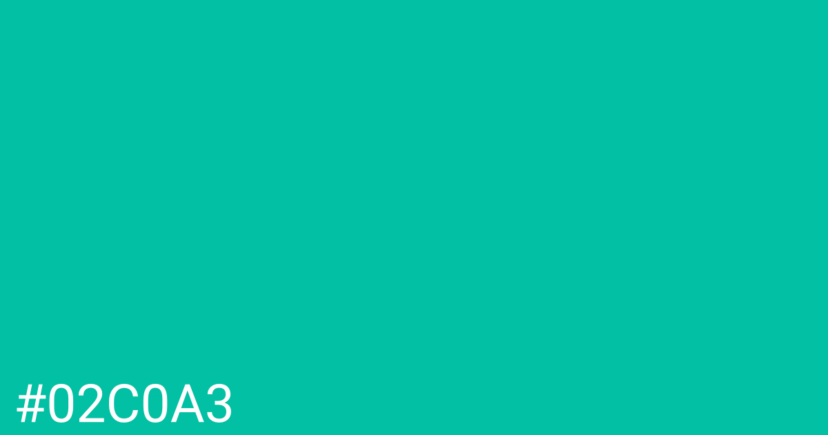 Hex color #02c0a3 graphic