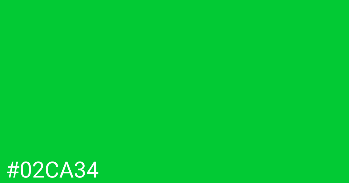 Hex color #02ca34 graphic