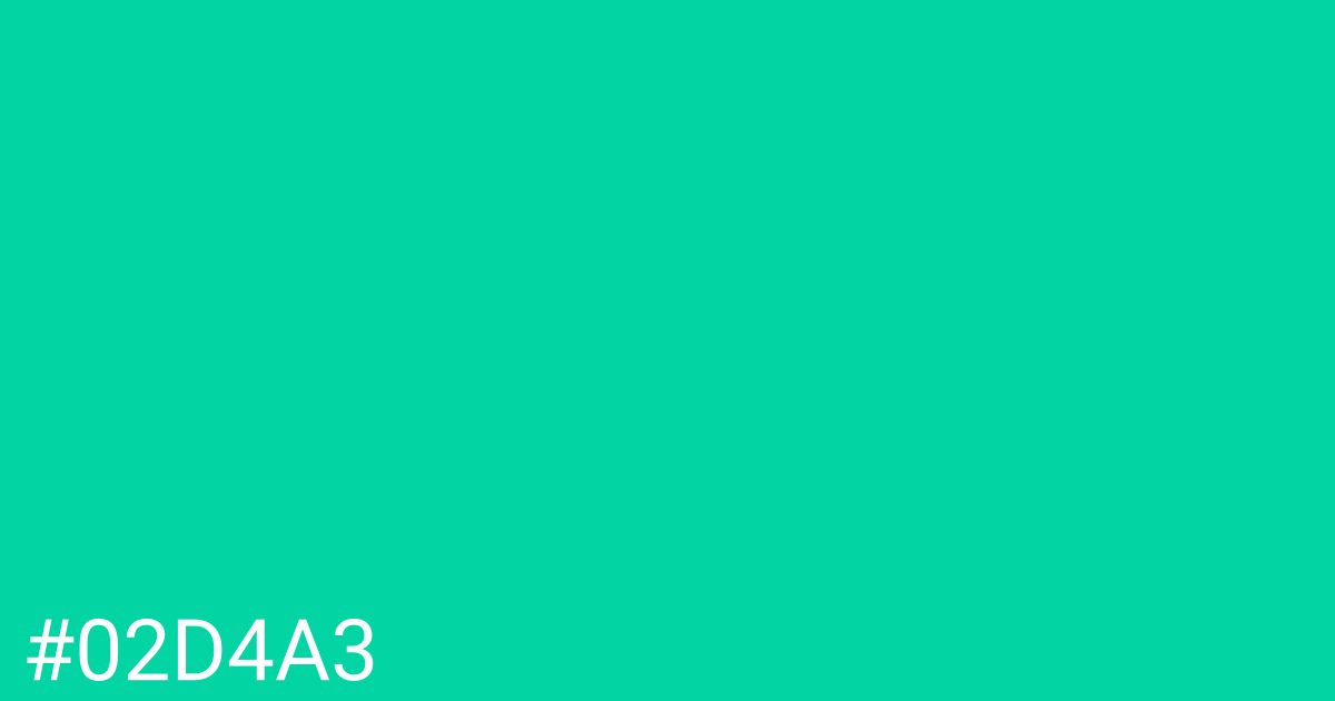 Hex color #02d4a3 graphic