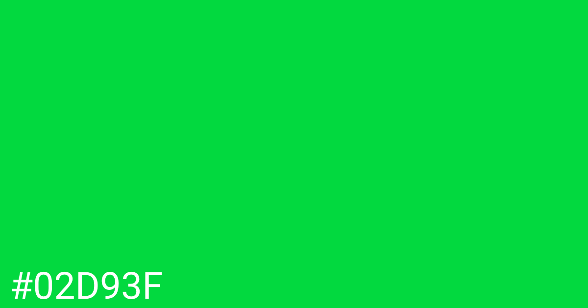 Hex color #02d93f graphic