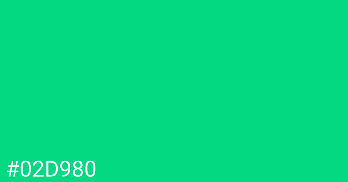 Hex color #02d980 graphic