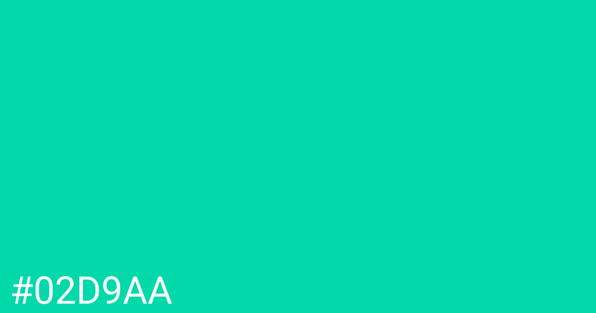 Hex color #02d9aa graphic