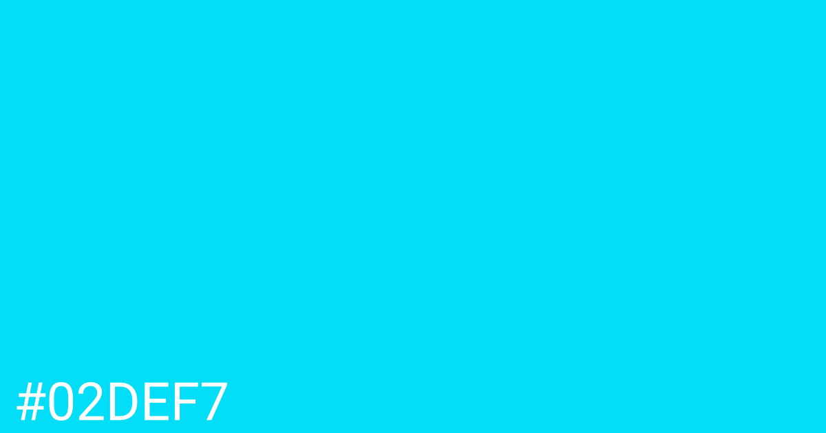 Hex color #02def7 graphic