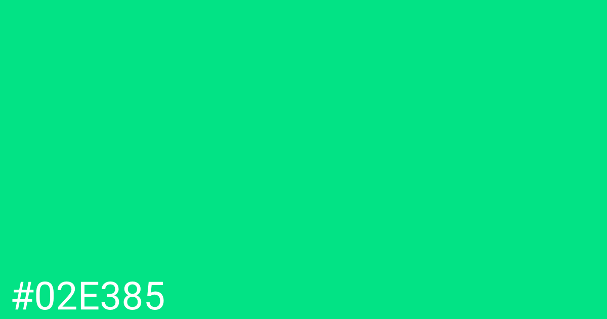 Hex color #02e385 graphic