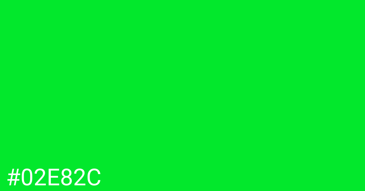 Hex color #02e82c graphic