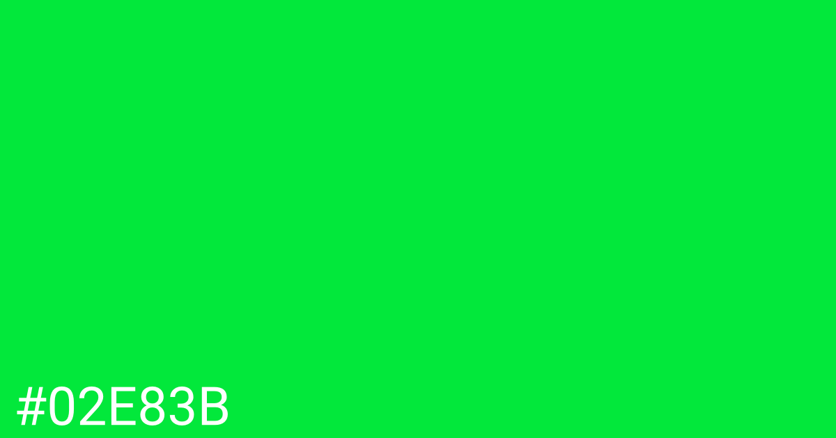 Hex color #02e83b graphic