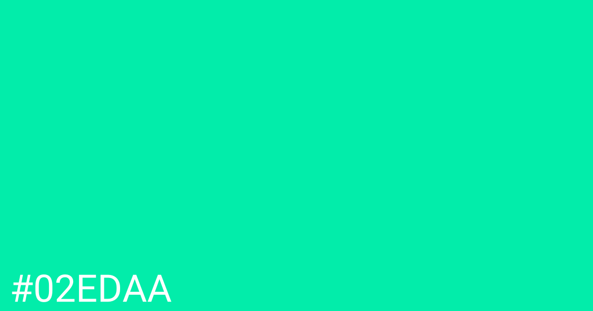 Hex color #02edaa graphic