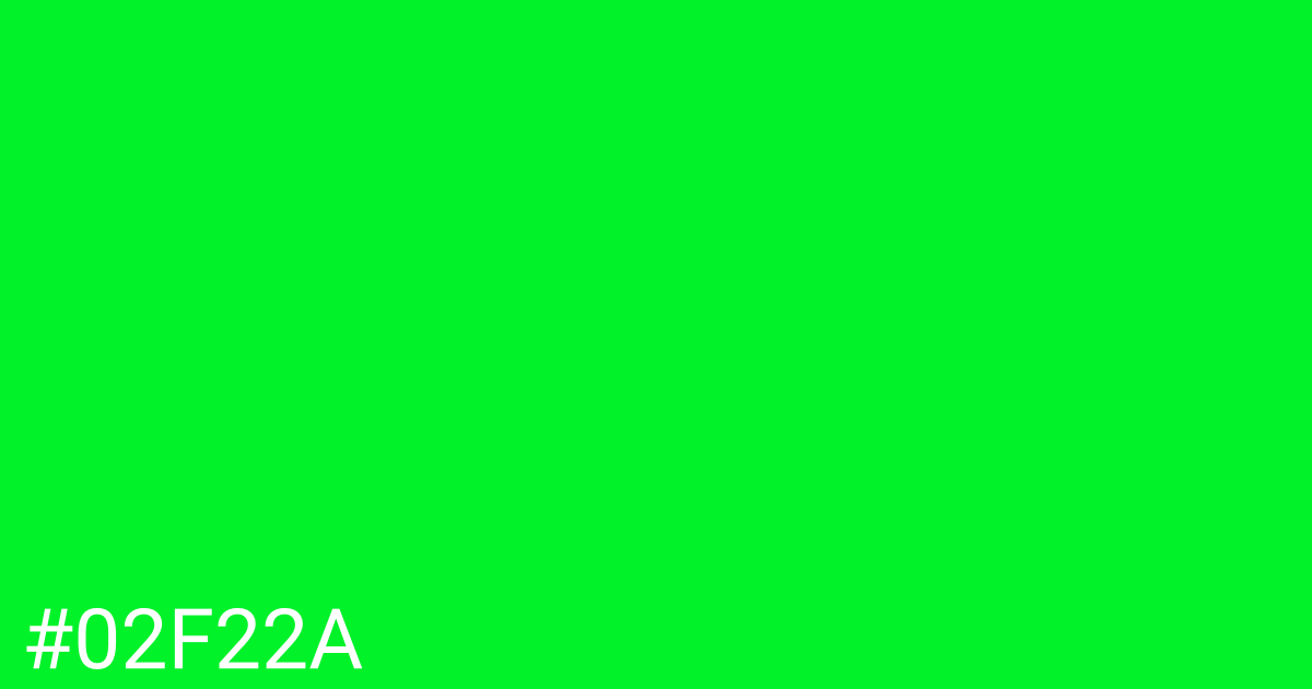 Hex color #02f22a graphic