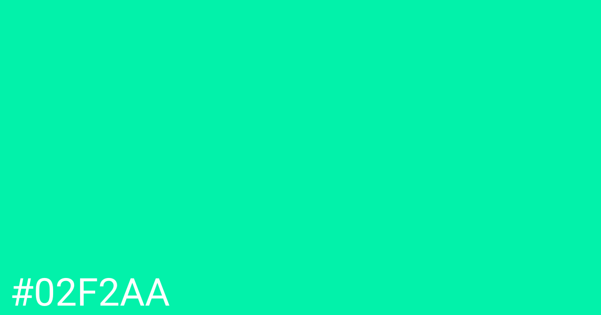 Hex color #02f2aa graphic