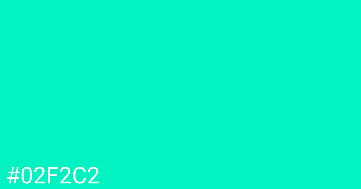 Hex color #02f2c2 graphic