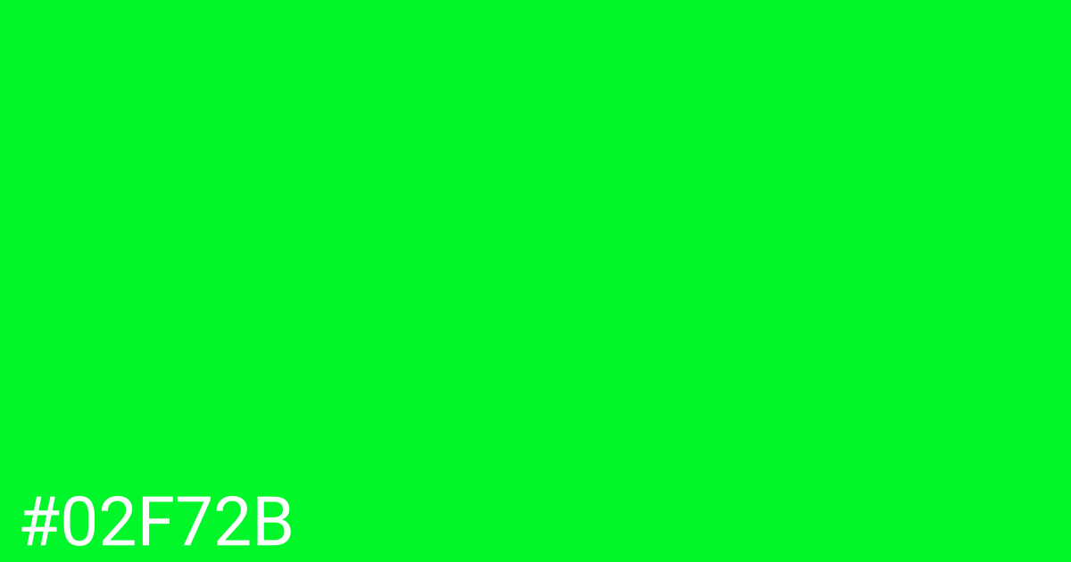 Hex color #02f72b graphic