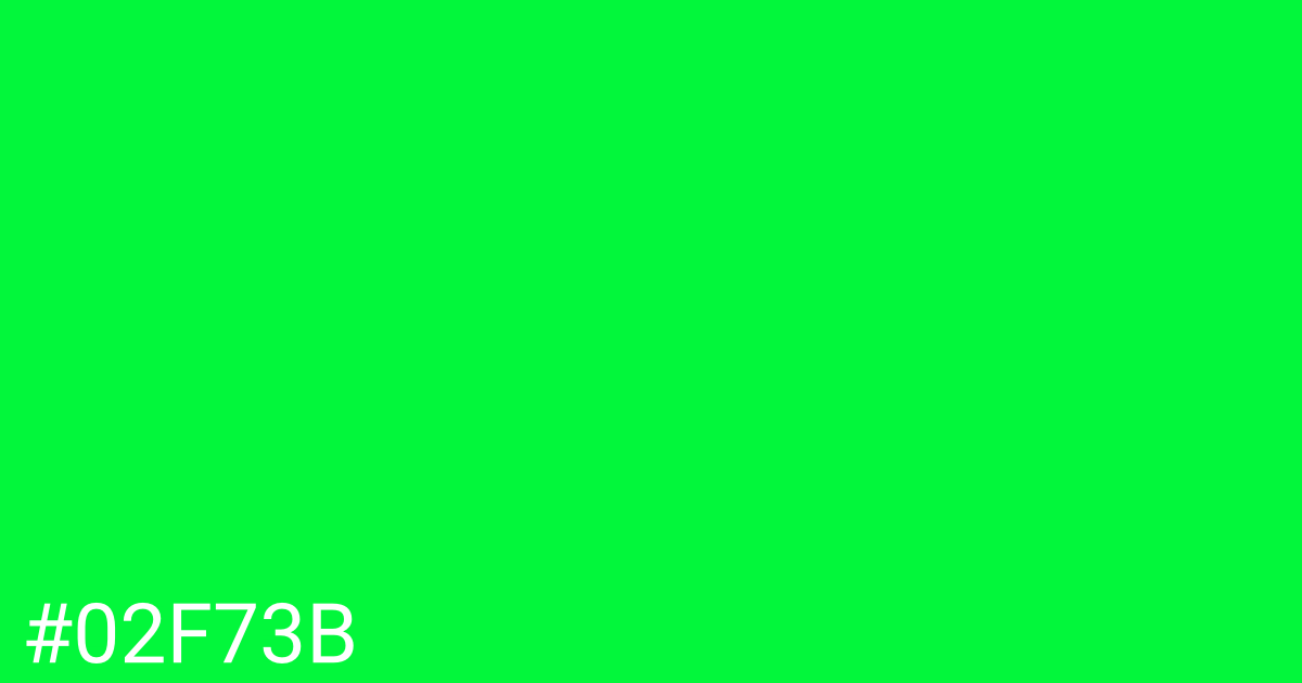 Hex color #02f73b graphic