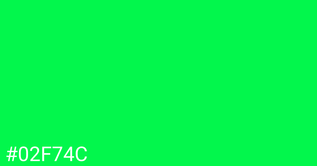 Hex color #02f74c graphic