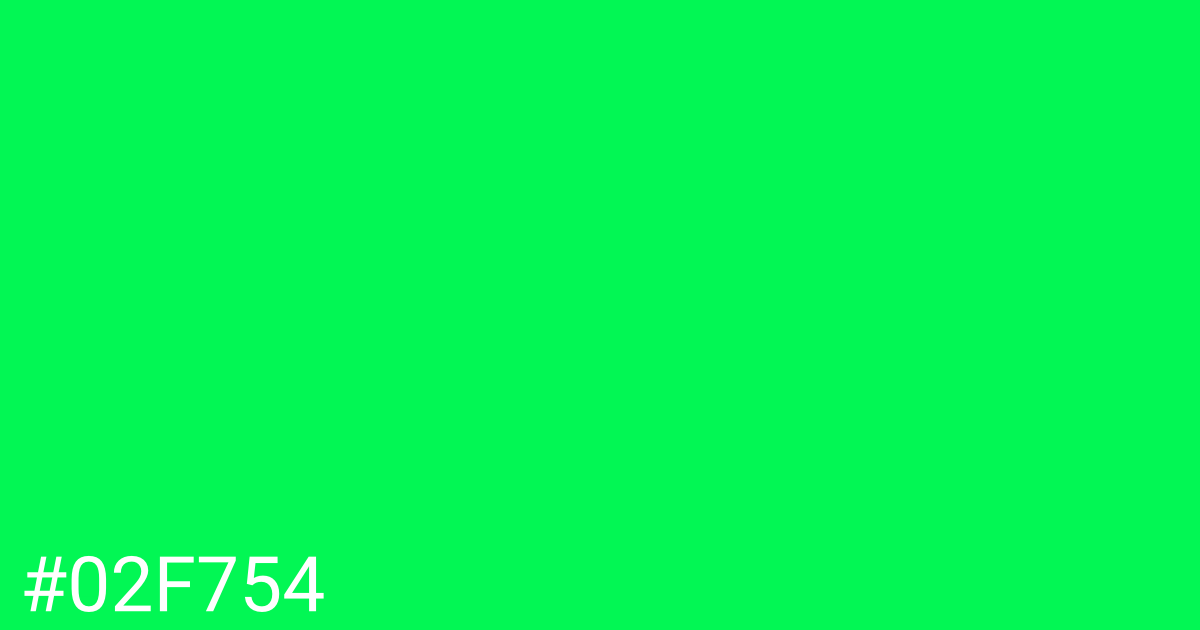 Hex color #02f754 graphic