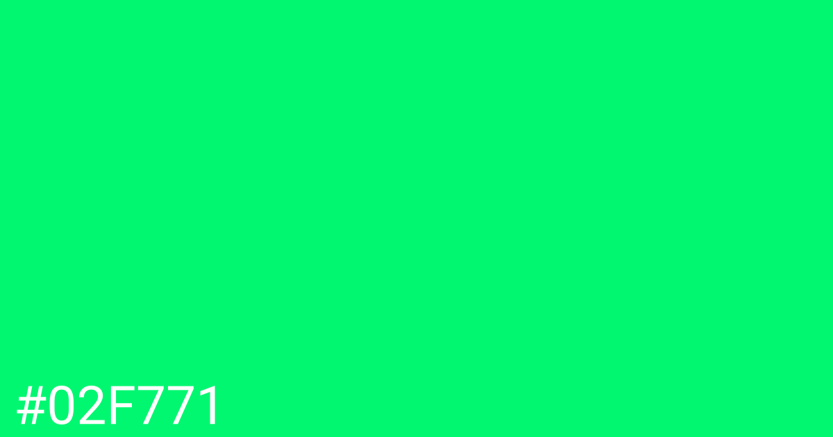 Hex color #02f771 graphic