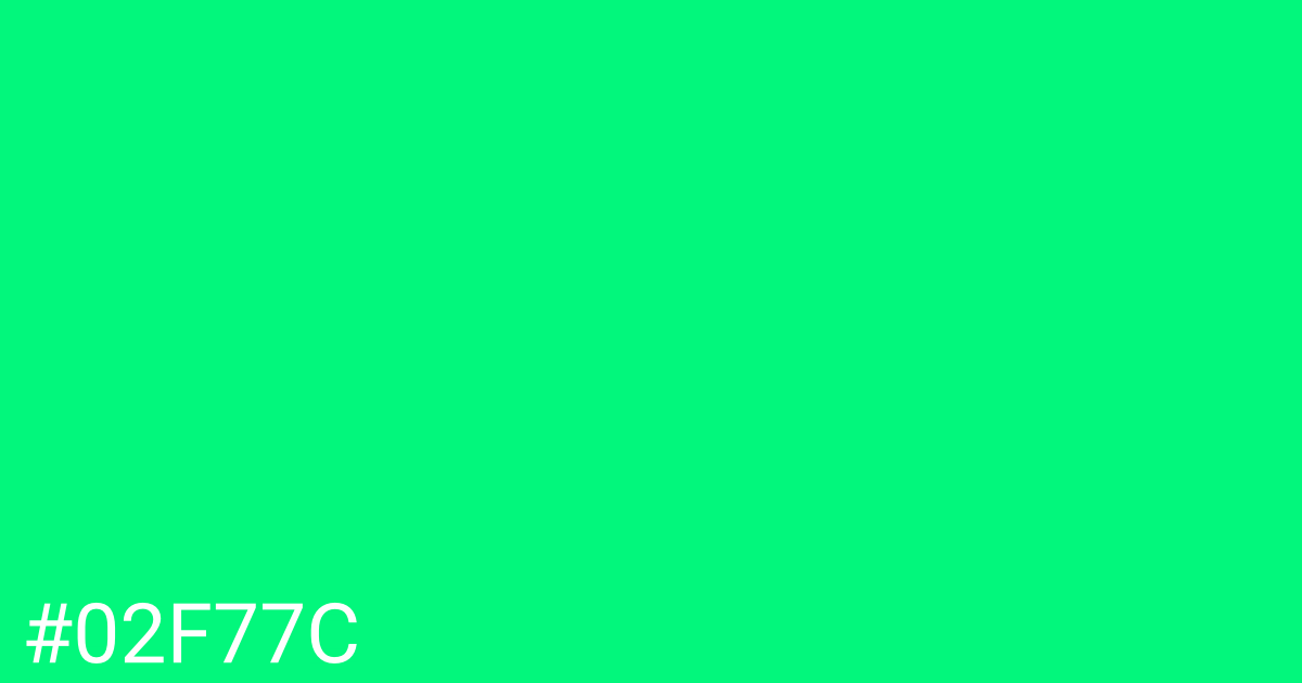 Hex color #02f77c graphic