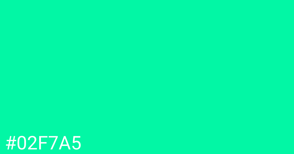 Hex color #02f7a5 graphic