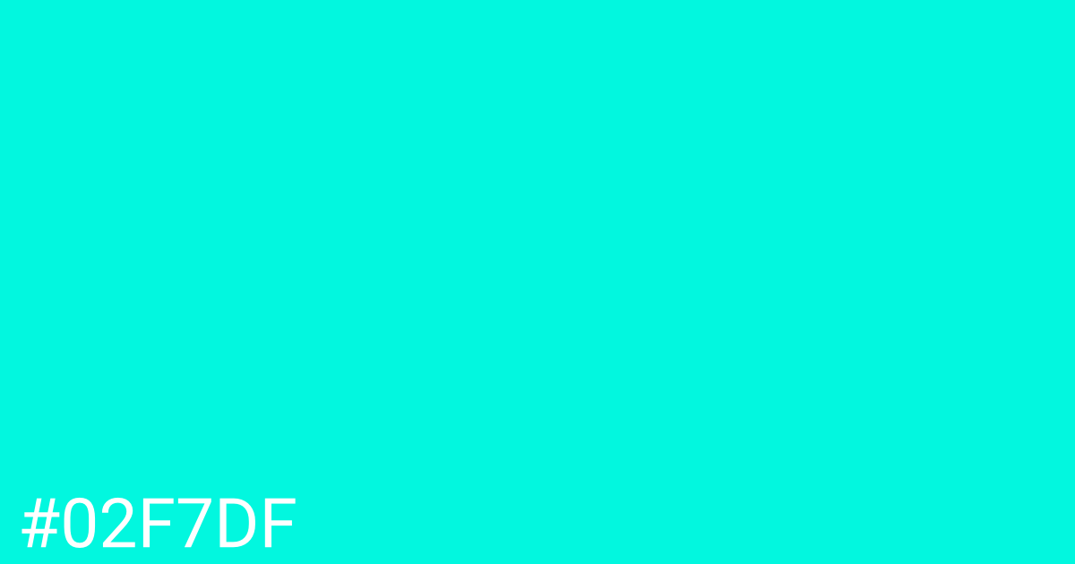 Hex color #02f7df graphic