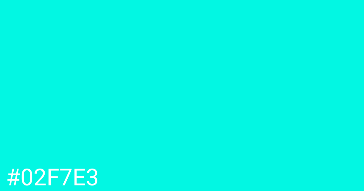 Hex color #02f7e3 graphic