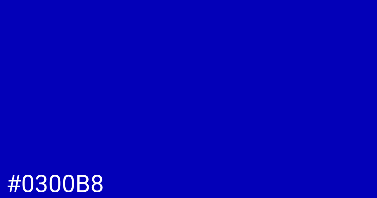 Hex color #0300b8 graphic