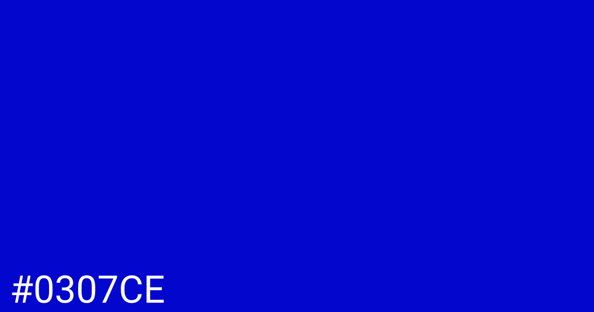 Hex color #0307ce graphic