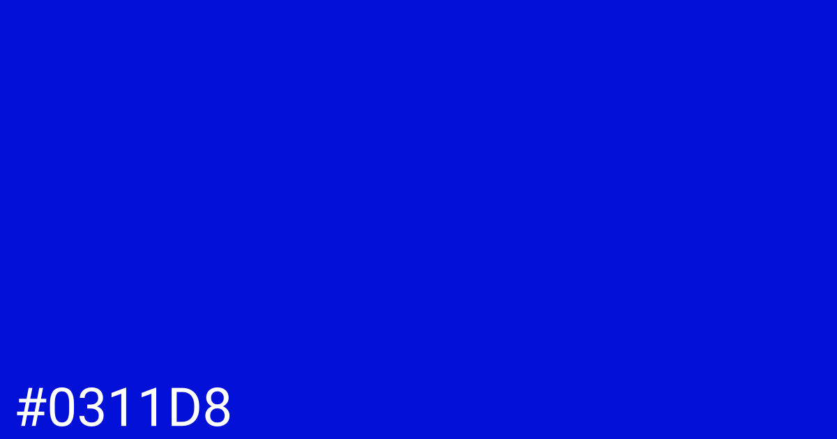 Hex color #0311d8 graphic