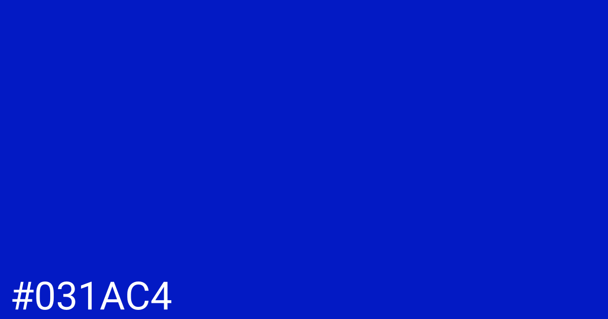 Hex color #031ac4 graphic