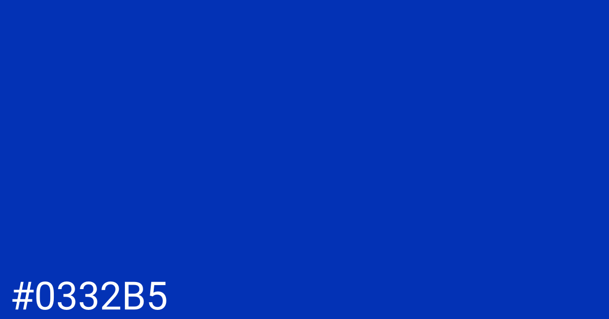 Hex color #0332b5 graphic