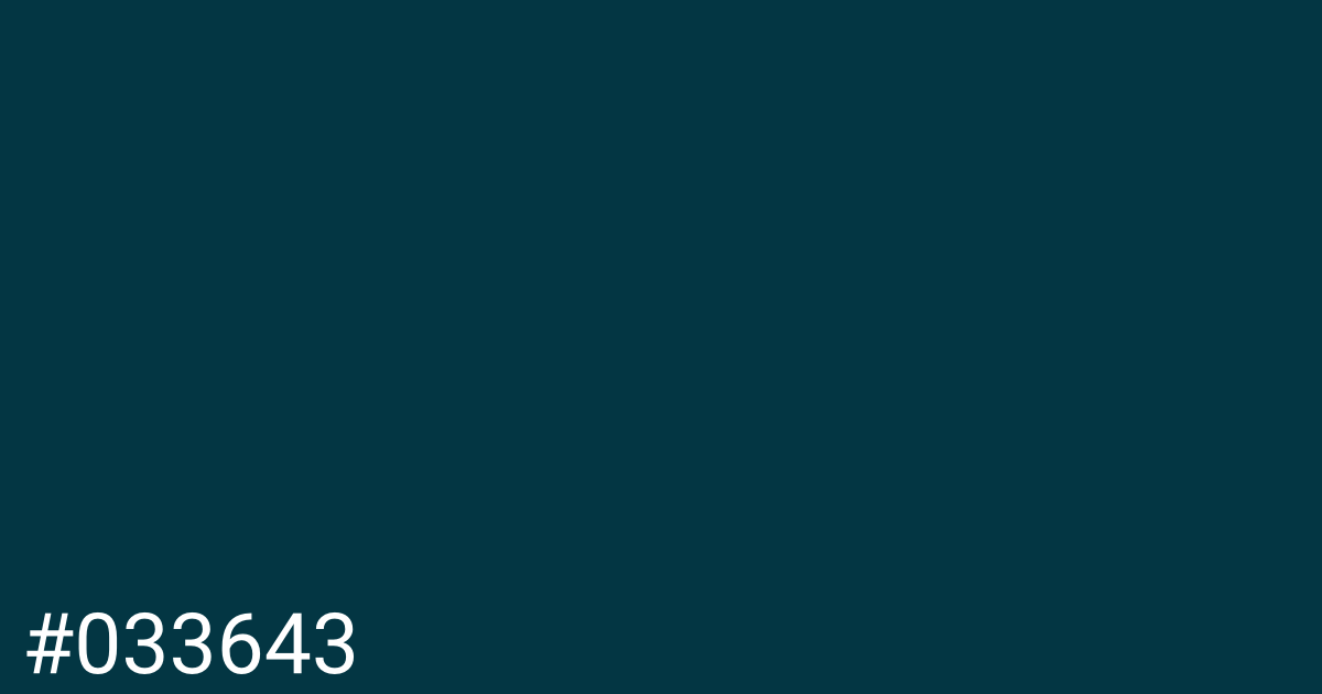 Hex color #033643 graphic