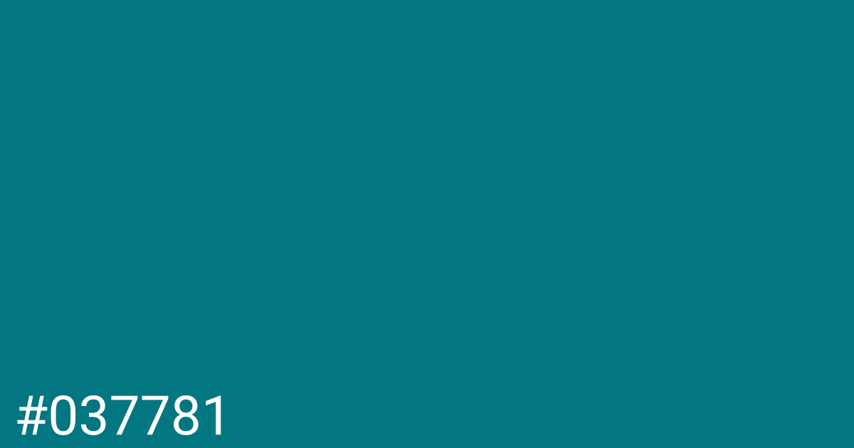 Hex color #037781 graphic