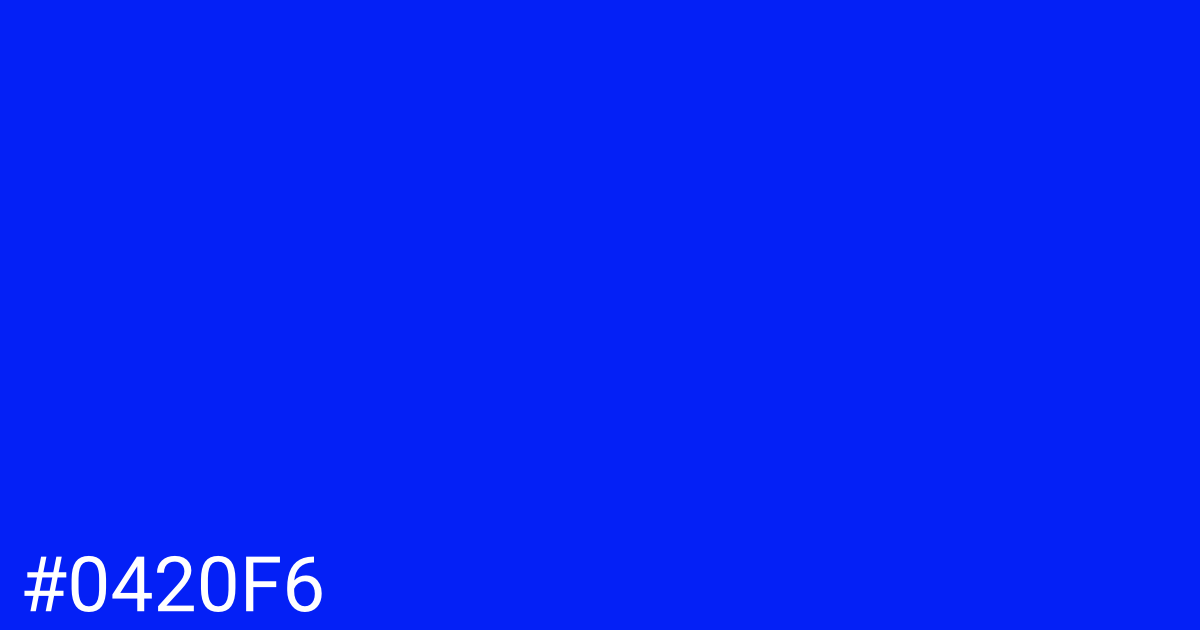 Hex color #0420f6 graphic