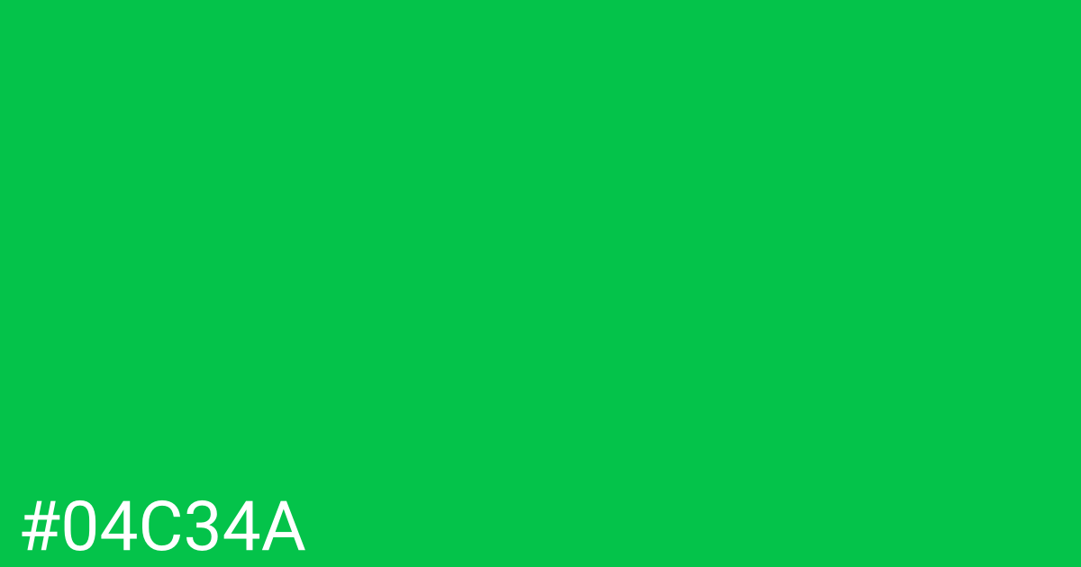 Hex color #04c34a graphic