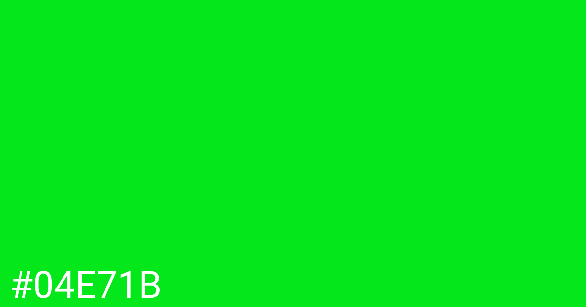 Hex color #04e71b graphic