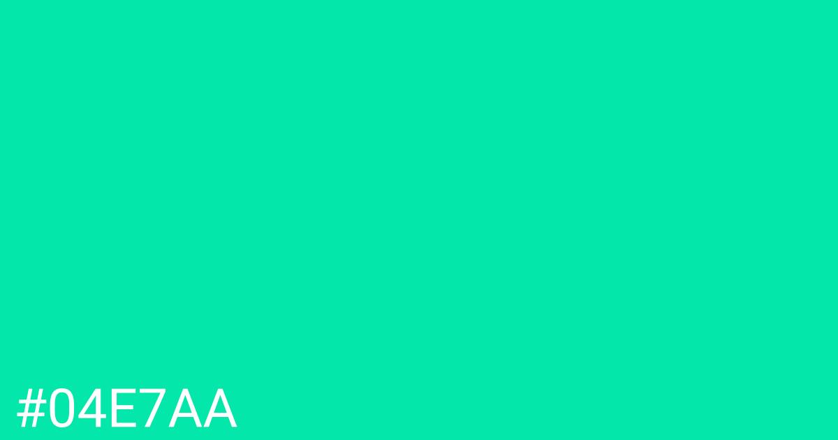 Hex color #04e7aa graphic