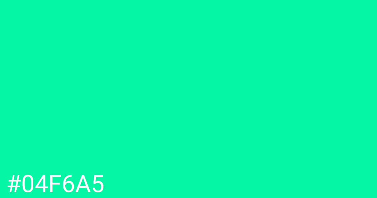 Hex color #04f6a5 graphic